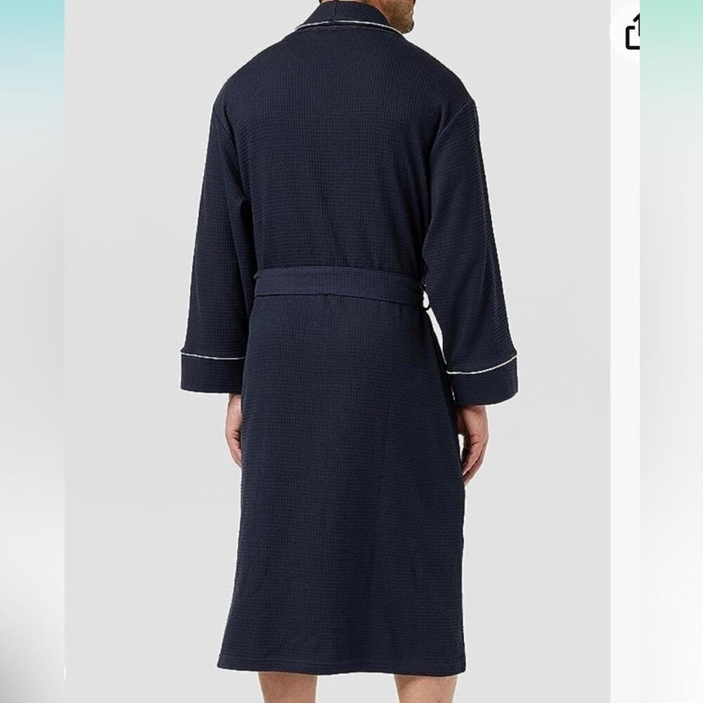 AMAZON Essentials Men’s Navy Blue Bath Robe Size M/L - Picture 2 of 5